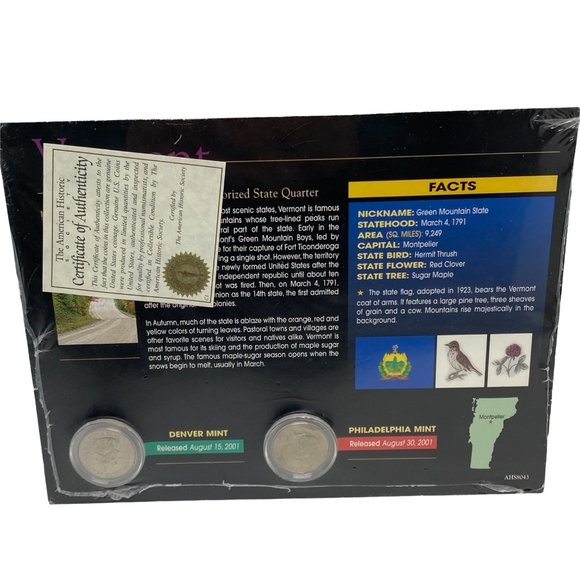 Vermont Colorized State Quarter NEW Philadelphia & Denver Mint - Picture 2 of 2